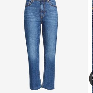 Loft high rise, straight leg, ankle denim.